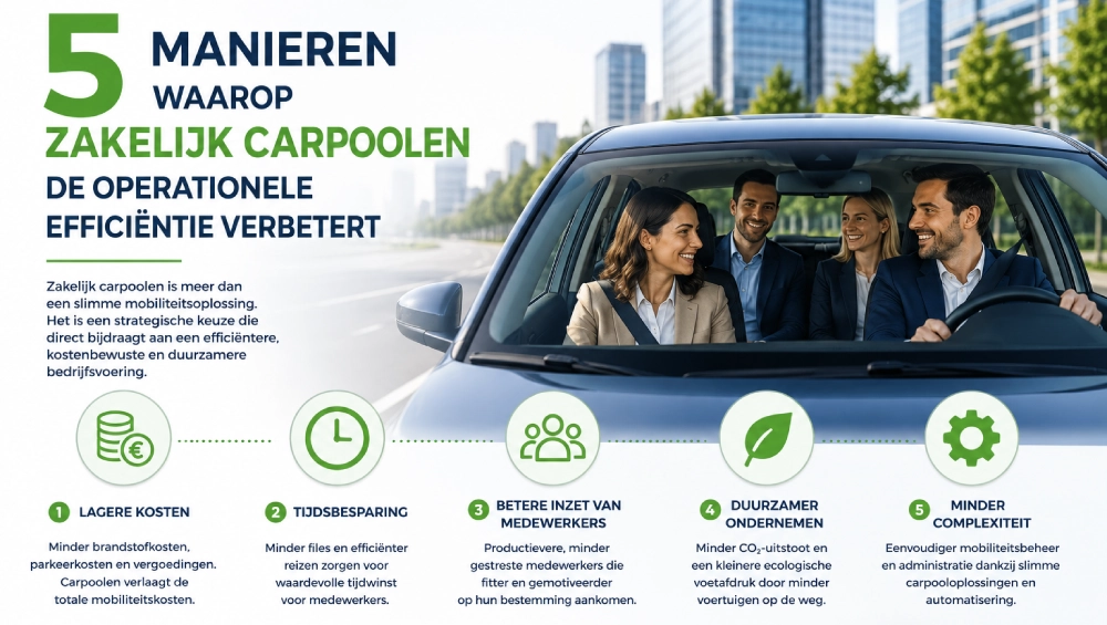 5 Manieren waarop zakelijk carpoolen de operationele efficiëntie verbetert